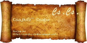 Csajkó Csaba névjegykártya