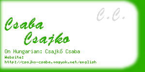 csaba csajko business card