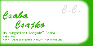 csaba csajko business card